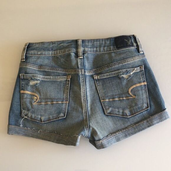 High-Waisted Denim Shortie Shorts  - Picture 2 of 8